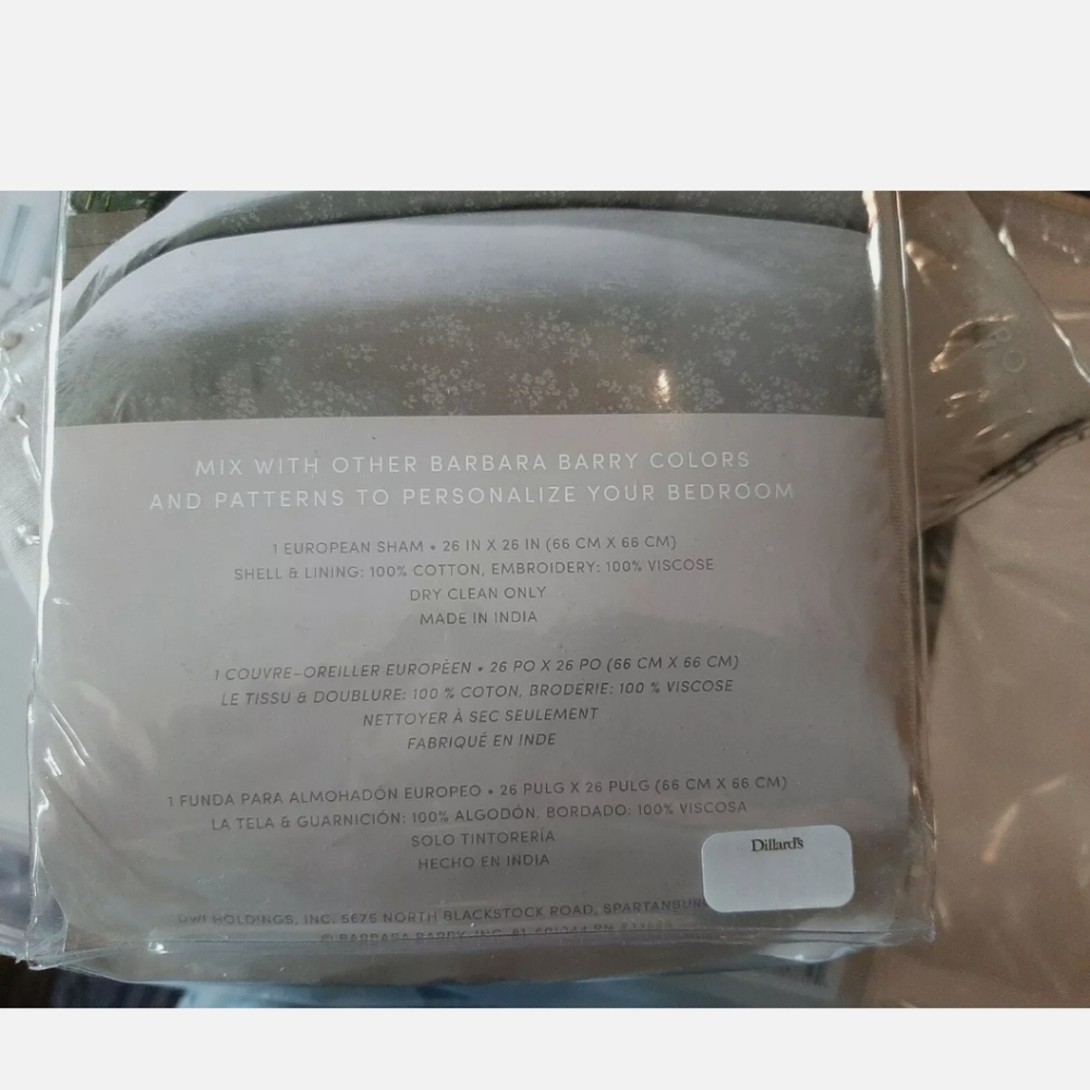 Barbara Barry RARE Clover Leaf KING duvet cover 2 Textured Knot Euro shams - Picture 10 of 11